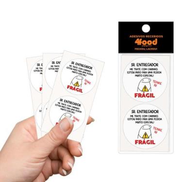 Imagem de 50 Etiquetas Adesivas  Sr.Entregador  Adesivos Recebidos  4Cm - 4FOOD 