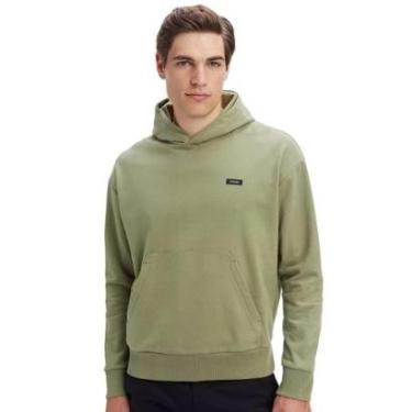 Imagem de Moletom Calvin Klein Canguru Hoodie CK Tag Verde Oliva-Masculino