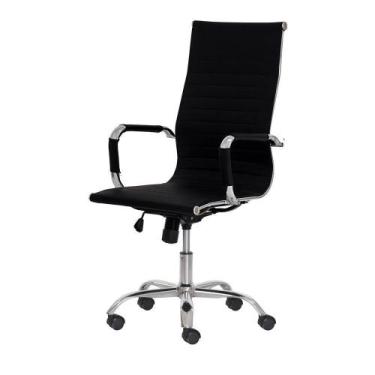 Imagem de Cadeira Escritório Stripes Presidente Preta Base Giratória - Waw Desig