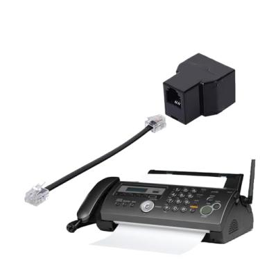 Imagem de Adaptador divisor de de telefone, divisor de tomada de telefone - Adaptador de telefônico de 2 portas - Conversor divisor de telefônico para telefone, aparelho de fax, modem, equipamento DSL