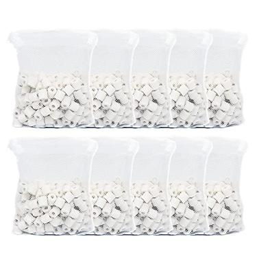 Imagem de ALEGI Aquarium Premier Meio filtrante de anéis de cerâmica para água doce, filtro de tanque de peixes de água do mar, filtro de recife de lagoa de peixes Koi (4,5 kg)