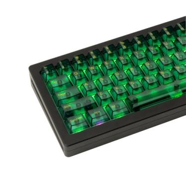 Imagem de GEKUCAP 157 teclas transparentes para PC, teclas de teclado de perfil cereja personalizadas, capas de teclas de material de policarbonato transparente para teclado mecânico 60% 65% 75% 100% Cherry