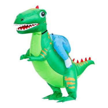 Imagem de Deevoka Fantasia de dinossauro inflável fantasia decorativa de Halloween para apresentação no palco, Adultos