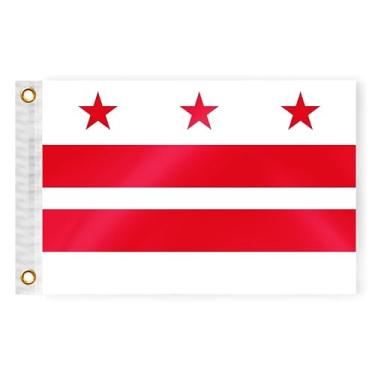 Imagem de District Of Columbia State Boat Nautical Flag 30,5 x 45,7 cm dupla face 3 camadas Washington DC Marine Flag Nylon pequeno iate vela pontão barco ATV bicicleta caminhão Jeep motocicleta bandeira latão