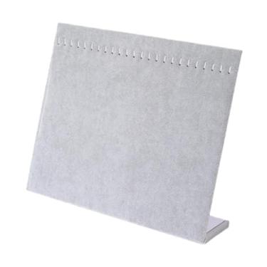 Imagem de UGPLM Colar placa de exibição suporte de jóias autônomo mesa colar pulseira expositor 24 ganchos para venda loja varejo, Cinza