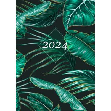 Imagem de 2024: Agenda Settimanale Con Orari 5:00-23:00 | Vista Verticale | 1 Settimana Su 2 Pagine | 12 Mesi Planner Intempo | Formato A4 | Diario Caledario Appuntamenti Agenda Giornaliera | Tropical