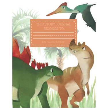 Imagem de Dinosaur Primary Story Journal, Handwriting Paper: Creative Writing, Draw and Write, Dotted Midline, Primary Composition Book, Exercise Book