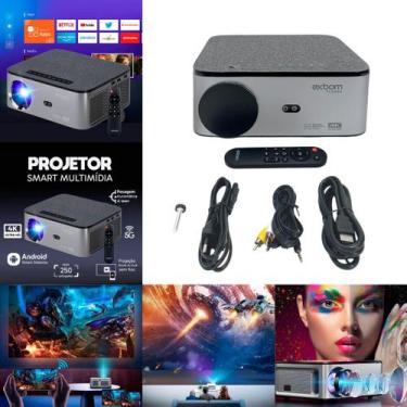 Imagem de  Projetor Portátil 4K com Espelhamento Sem Fio para Android e iOS WiFi