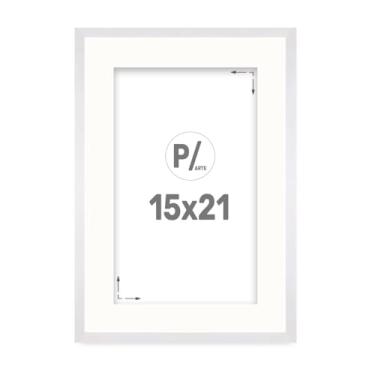 Imagem de Quadro Porta Retrato para Fotos 15x21 com Paspatur Borda Branca Proteção Petg