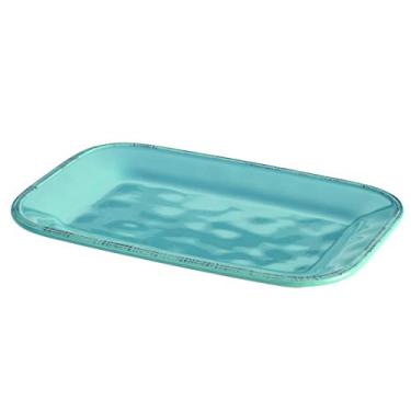 Imagem de Rachael Ray Cucina Prato retangular de grés 20,3 cm x 30,4 cm, azul agave -