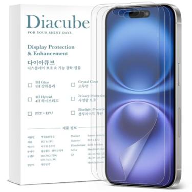 Imagem de Diacube Pacote com 2 protetores de tela fosco antirreflexo para iPhone SE 4, filme PET resistente a quebras, anti-impressão digital, toque sedoso, livre de poeira e fácil instalação com gabarito de