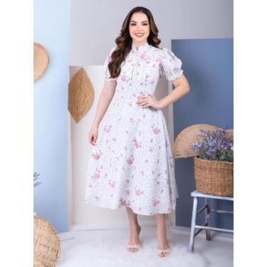 Imagem de Vestidos Feminino Longo Soltinho Verão de Festa Convidada com Botões -