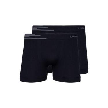 Imagem de Kit com 2 Cuecas Boxer Lupo 436-002, Preto, GG