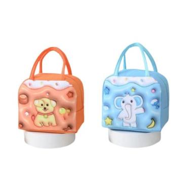 Imagem de Kit 2 Lancheira Escolar De Desenho Animado Infantil Bolsa Portátil Lin