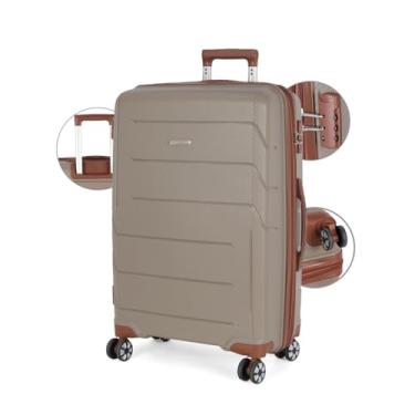 Imagem de Mala de Viagem de Bordo 10kg com Zíper Expansor, Cadeado, em Polipropileno - Polo King Provença (Champagne, Grande)