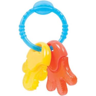 Imagem de Mordedor com Água Chaveirinho para Bebês Laranja e Amarelo 5234 - Buba