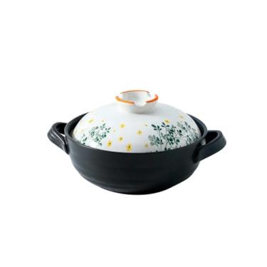 Imagem de Conjunto de utensílios de cozinha minimalistas japoneses criativos, panela de barro resistente ao calor para sopa de flores - caixa de 2500 ml Four Seasons Spring