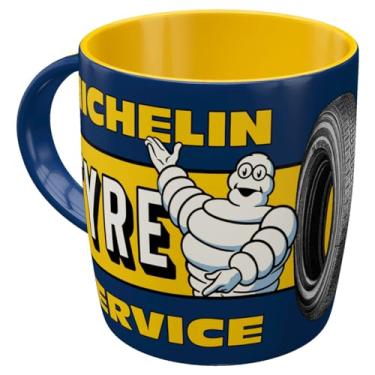 Imagem de Nostalgic-Art Caneca de café retrô, 325 ml, Michelin – Serviço de pneus – Ideia de presente para fãs de motor, produto de licença oficial (OLP), copo de cerâmica, design vintage