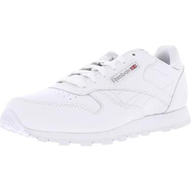 Imagem de Reebok Tênis infantil unissex de couro clássico, Branco-2, 37