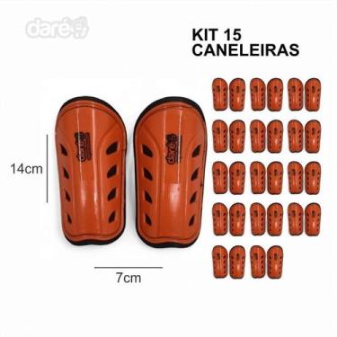 Imagem de Kit Com 15 Caneleiras Pequena MiniFut Esportiva Futebol Futsal DareEsp