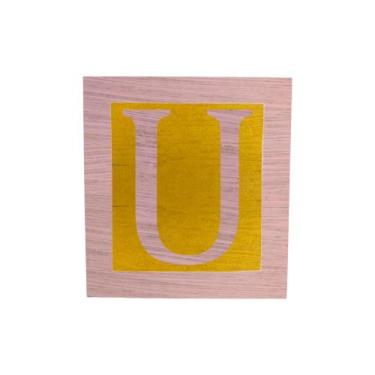 Imagem de Cubo Amarelo Letra Rosa Bebê com Aplique Festa Chá de Bebê Decoração 8