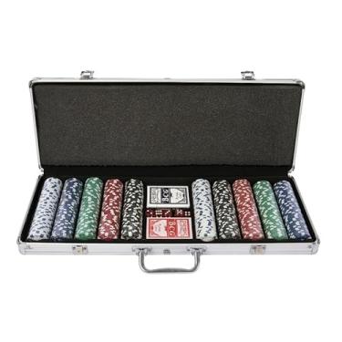 Imagem de Maleta De Poker Jogo 500 Fichas Sem Numeração Baralho Dados IM42078