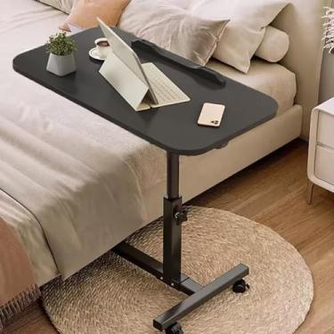 Imagem de Mesa de cama, mesa rolante com rodas para casa e médicos, mesa ajustável para laptop - bandeja de hospital para comer, acamado, idosos