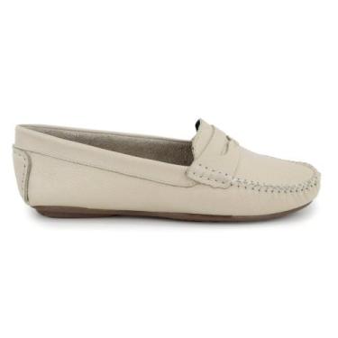 Imagem de Mocassim Feminino Confort Couro Branco Drive Macio casual - Granado, 3