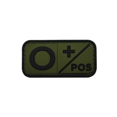 Imagem de Ysmzzmsy 1 Patch de moral PVC tipo sanguíneo – Adesivo de moral divertido, tático, militar, muito adequado para seu equipamento militar tático, mochila, chapéu, colete (5 x 2,5 cm (verde O+)