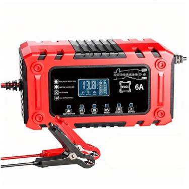 Imagem de Carregador e mantenedor de bateria de carro inteligente de 12 V 6 A - Carregador de gotejamento automático de 10 estágios com dessulfatador baterias de chumbo-ácido automotivas, de motocicleta,LiFePo4