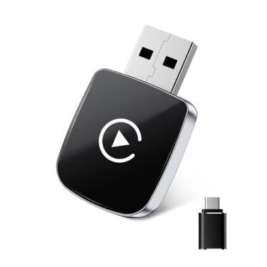 Imagem de Adaptador CarPlay sem fio, Mini CarPlay sem fio para iPhone ou Android com extensão USB e USB-C/Tipo-C, baixa latência