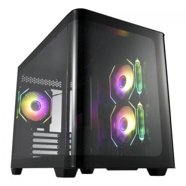Imagem de Gabinete Gamer FSP S380-BA, Aquario, Mid Tower, Vidro Temperado,  Pret