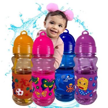 Imagem de Squeeze Infantil Garafinha Agua Plástico Bico Silicone 420ml - PDIMPOR