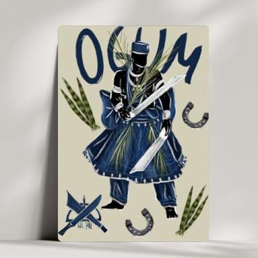 Imagem de Coleção 18 Quadros Decorativos Orixás Giz - Oxum, Oxóssi, Ogum, Iemanjá, Oxalá e Xangô... Umbanda - 28x20cm (Ogum)