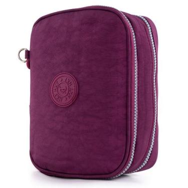 Imagem de Estojo Organizador Escolar Box Quadrado Grande Capacidade - Hxt, Roxo