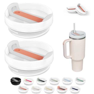 Imagem de Tampa de copo de 1,18 l compatível com Stanley Quencher, 2 pacotes de capas de copo de aço inoxidável resistentes a derramamentos, adequadas para Stanley e mais café (rosa)