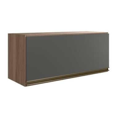 Imagem de Armario Aereo Basc MDF 70 cm Kali 16339 Carvalho Toq Chumbo Nicioli, C