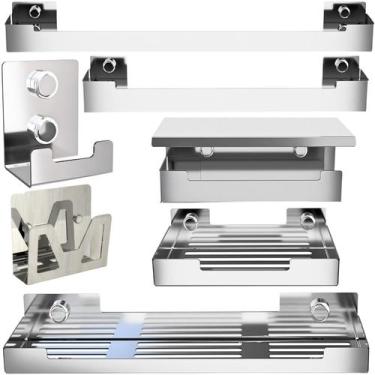 Imagem de Kit de Acessórios Para Banheiro 7 Peças Inox F.ELG - FassinShop