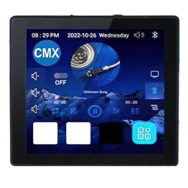 Imagem de Amplificador de música Wi-Fi CMX Audio A4ZB, preto; tela capacitiva multitoque de 4 polegadas; compatível com DLNA, Airplay, Qplay e outros protocolos; suporte Ethernet; tela de resolução HD 480 x 480