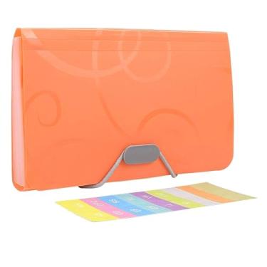 Imagem de EKIND Pasta portátil expansível de 7 x 4,5 polegadas, organizador de arquivos de acordeão de 13 bolsos, carteira de plástico A6 para cartões, cupons, recibos, item de imposto, mini pastas expansíveis, 1pcs, Orange