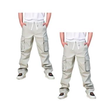 Imagem de Kit 2 Calça Cargo Masculina Jogger Skatista Street Confortável Linha P