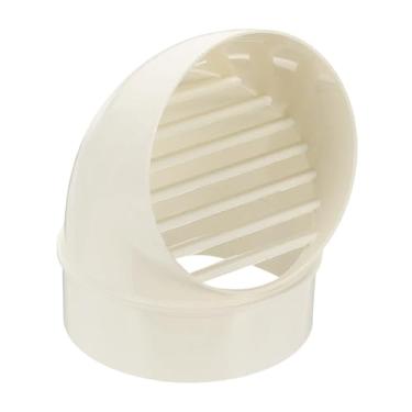 Imagem de PATIKIL Saídas de ar redondas de 17,78 cm, tampa de ventilação de PVC para ventilação de parede, tampas externas, meia tampa esférica para ventilação de ar de exaustão, saída do sistema HVAC, branco