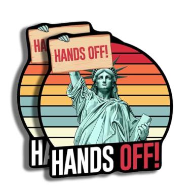 Imagem de Adesivo Hands Off - Estilo Vintage - Estátua da Liberdade - Retrô - Declaração - Impermeável - Durável para Carro Caminhão Caixa de Ferramentas Locker Superfície de Metal - EPLS0042 -FBA