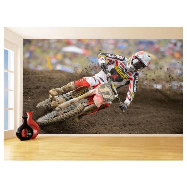 Imagem de Papel De Parede 3D Moto Cross Trilha Terra Mx 3,5M Bkm16