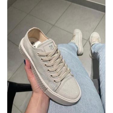 Imagem de Tênis Feminino Casual Escolar Miatto Leve Clássico Original, 38, Bege