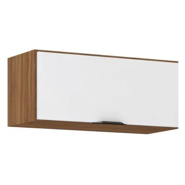 Imagem de Armário Suspenso 70cm Firenze 1 Porta Basculante - Amêndola Touch/ Branco Demóbile 