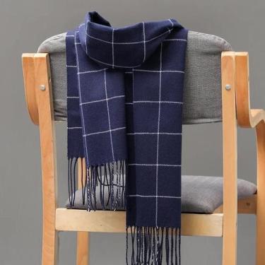 Imagem de Lenço De Caxemira De Inverno Masculino Quente Casual Moda Pashmina Xal