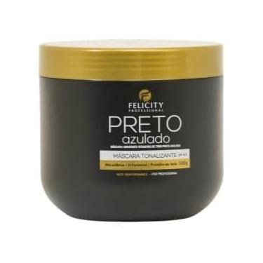 Imagem de Felicity Professional Máscara Tonalizante Preto Azulado, 500g, Hidratante com Macadâmia e D-Pantenol para Cabelos Escuros