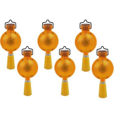 Imagem de Sinalizador Solar Viario Kit 6 Uni Sinalizaçao Segurança Iluminaçao Ob