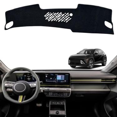 Imagem de INUBOXES Tapete antiderrapante para painel protetor solar compatível com Hyundai Kona 2024 2025 Acessórios Pad (sem HUD))